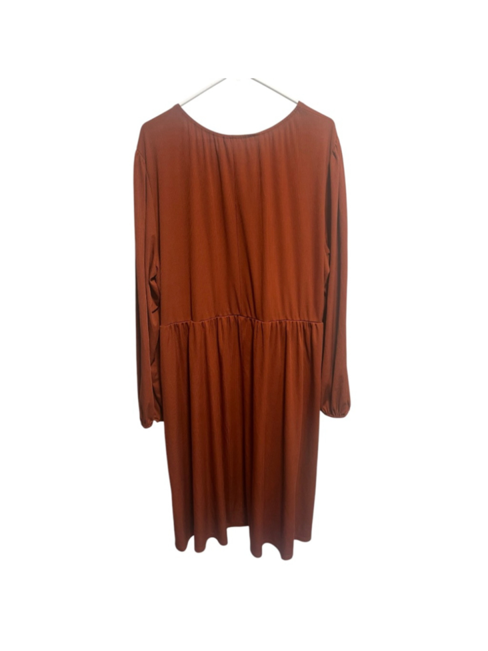 Women's SHEIN Plus Rust/Burnt Orange Ribbed Long Sleeve Dress 4X - Picture 2 of 6